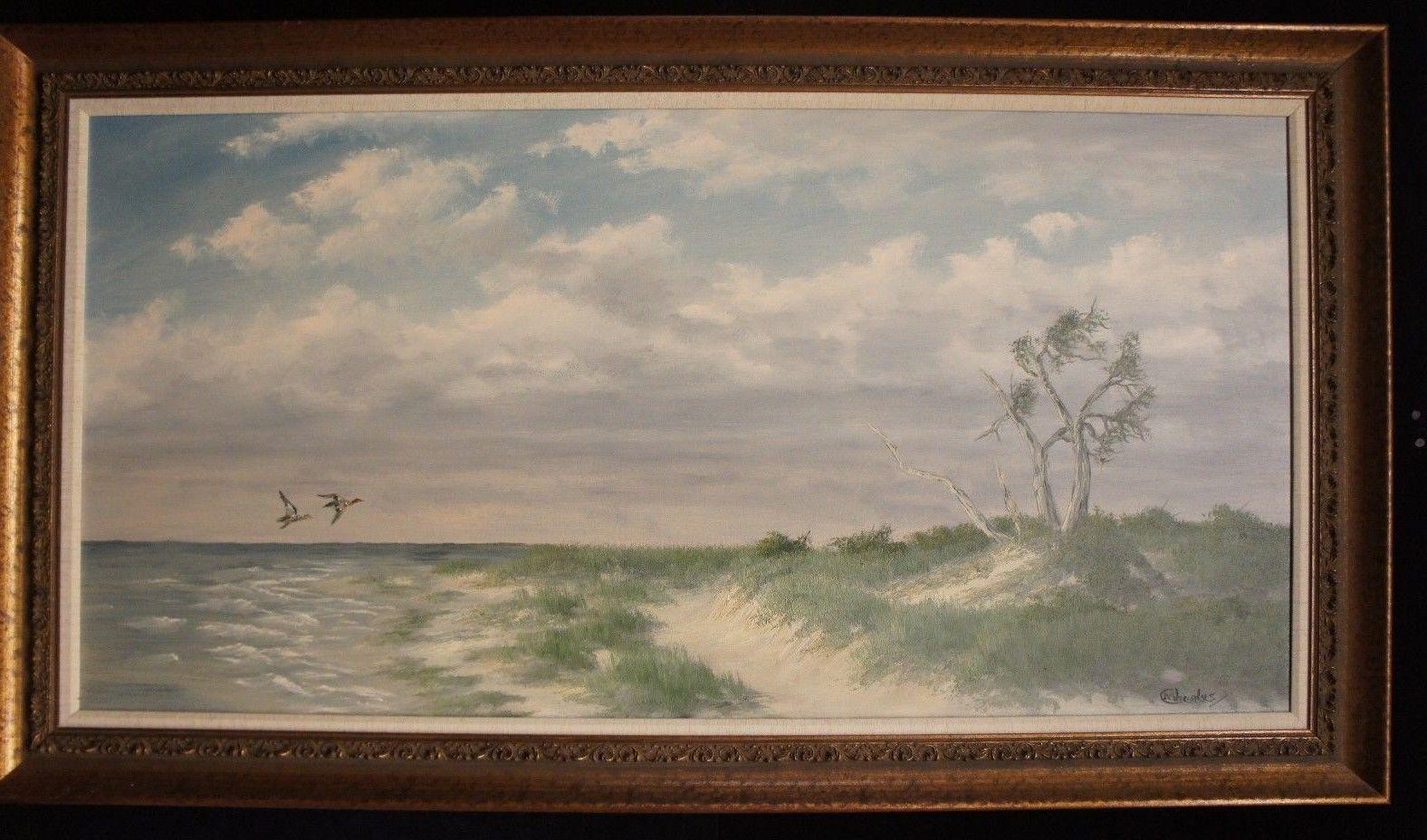 1576x928 Donald Leary M.charles Outer Banks Barrier Island Land Seascape - M Charles Painting