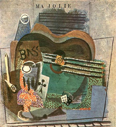 450x496 Ma Jolie 1914 By Pablo Picasso - Ma Jolie Painting