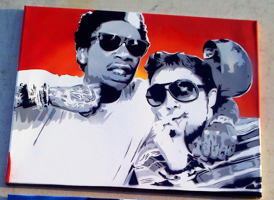 900x658 Wiz Khalifa And Mac Miller By Simplysaraart - Mac Miller Painting