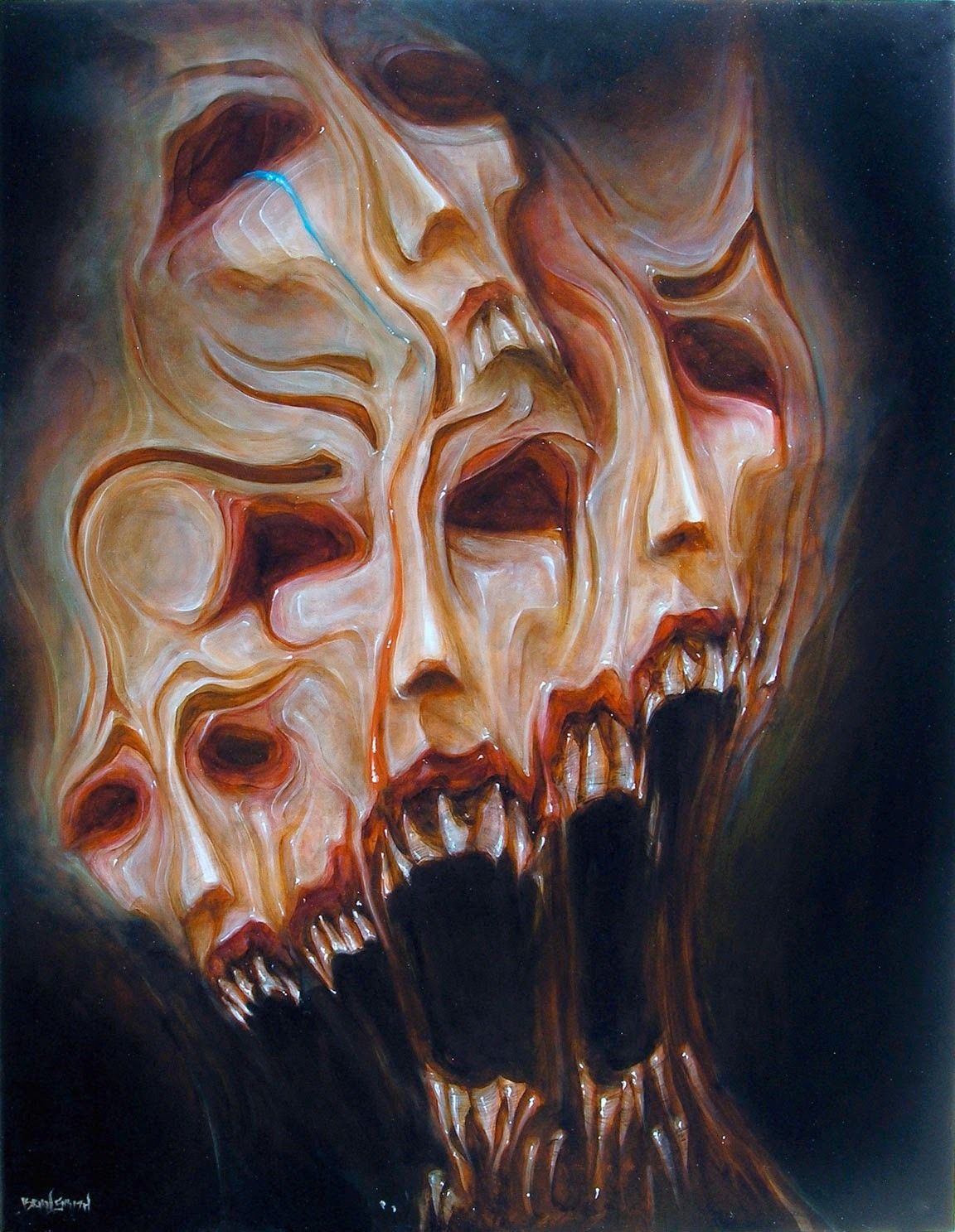 1152x1487 Art Creepy Painting Favorite Surreal Macabre Abstract Contemporary - Macabre Painting