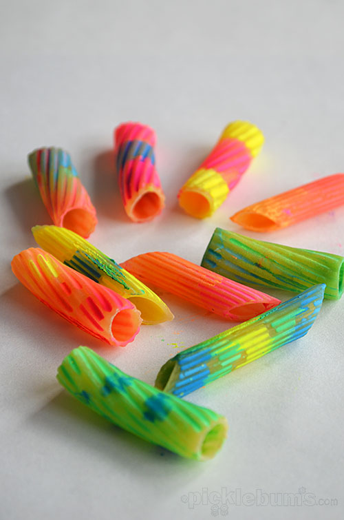 500x755 Painting Pasta To Thread - Macaroni Painting