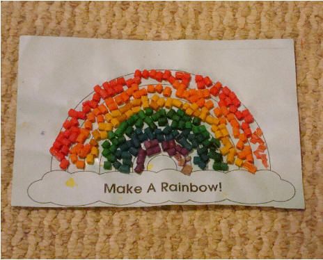 464x374 Rainbow Out Of Colored Rice Or Macaroni St. Patty's Day - Macaroni Painting