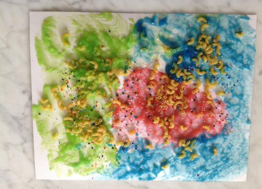 519x374 Sponge Painting With Textures Perkins Elearning - Macaroni Painting