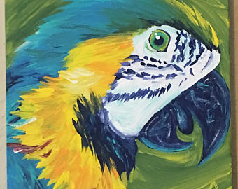340x270 Macaw Painting Etsy - Macaw Painting