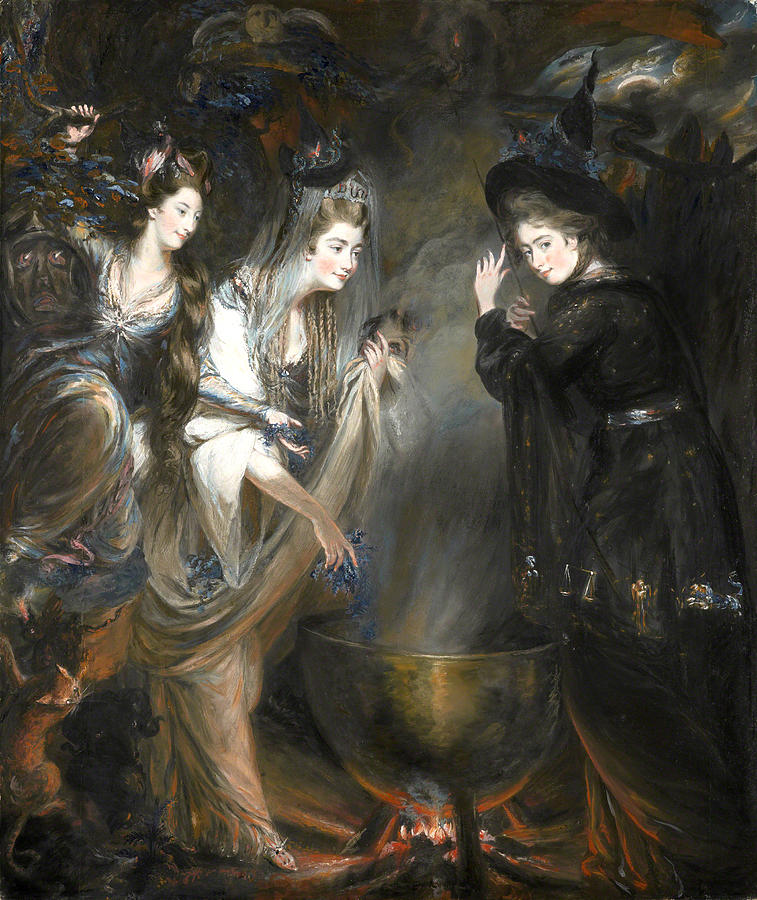 757x900 The Three Witches From Macbeth Painting By Daniel Gardner - Macbeth Painting