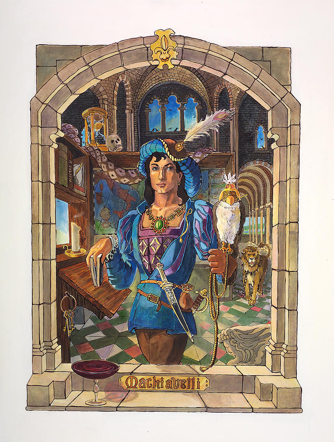 680x900 Machiavelli Painting By Randie Julien - Machiavelli Painting