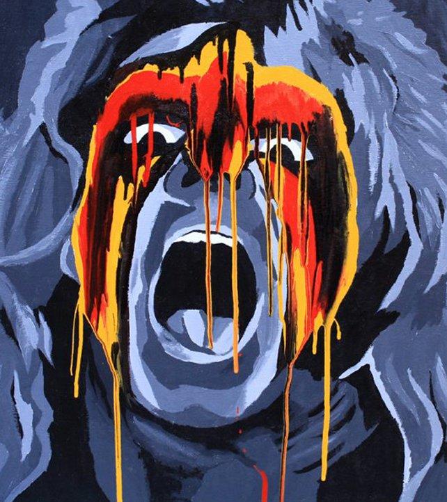 642x722 Must See Paintings Of Wwe Icons Photos Wwe - Macho Man Painting