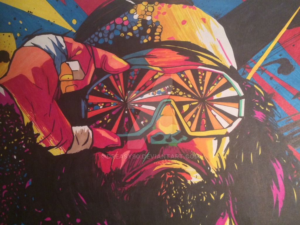 1024x768 The Macho Man Randy Savage By Dreasy90 - Macho Man Painting