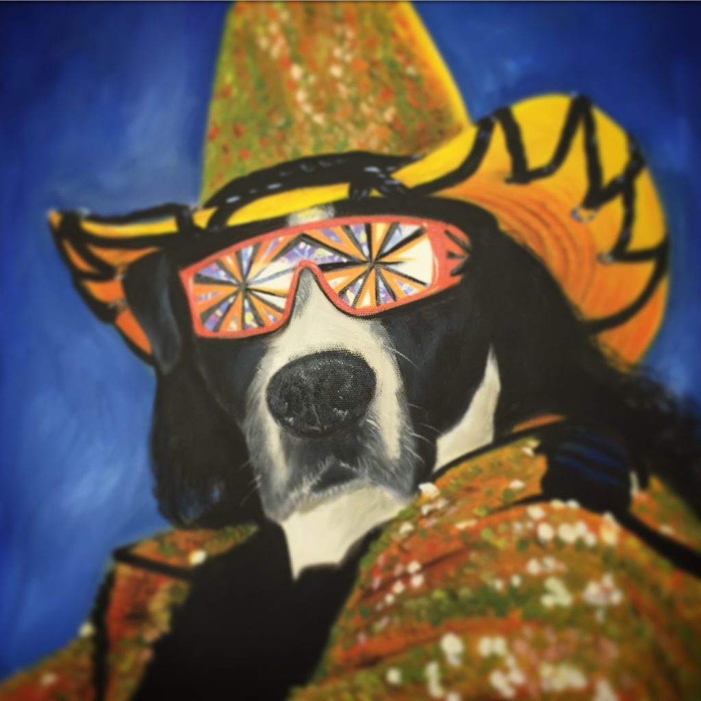 1024x1024 Dog Portrait - Macho Man Painting