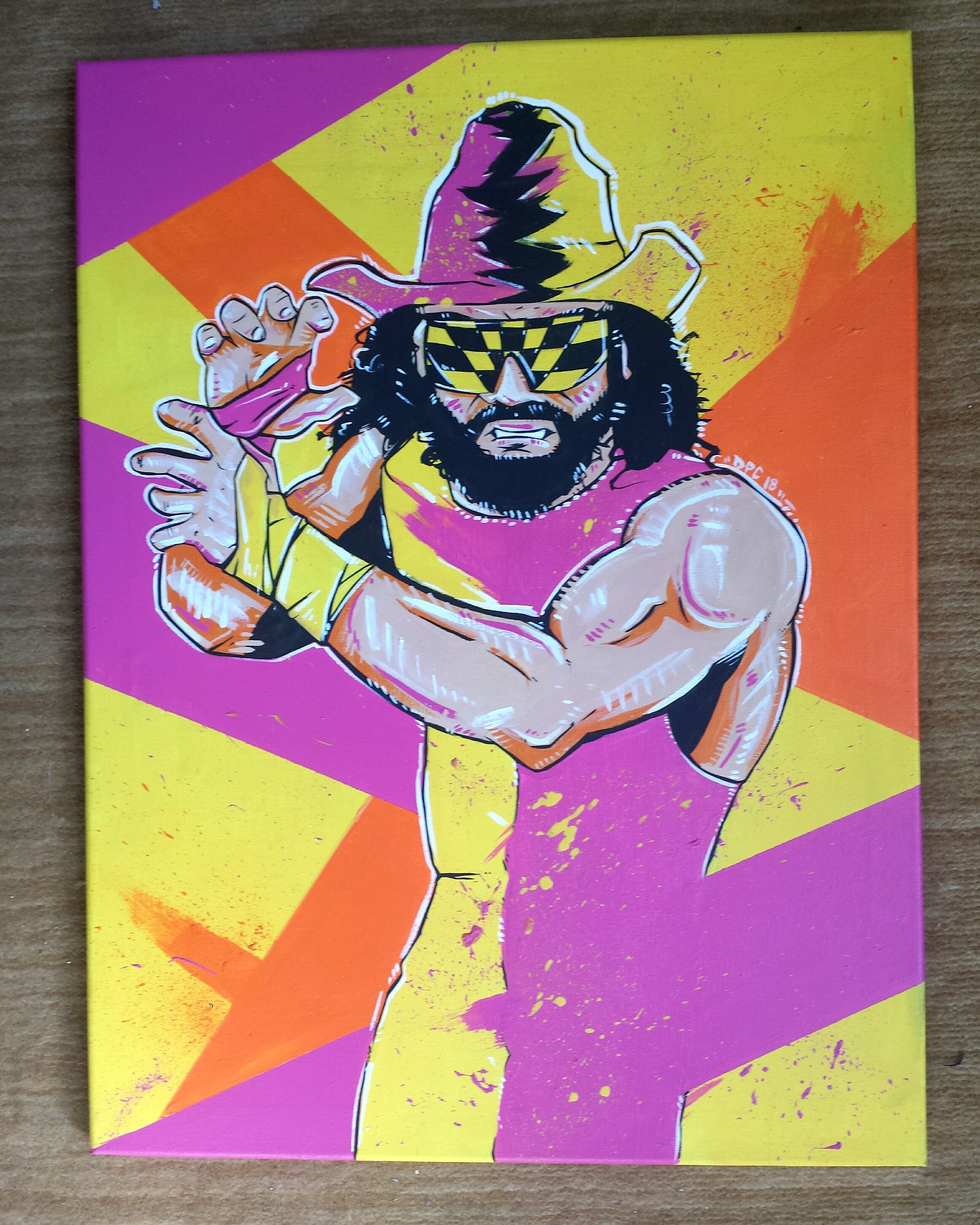 2322x2903 Just Finished My First Ever Macho Man Painting! Squaredcircle - Macho Man Painting