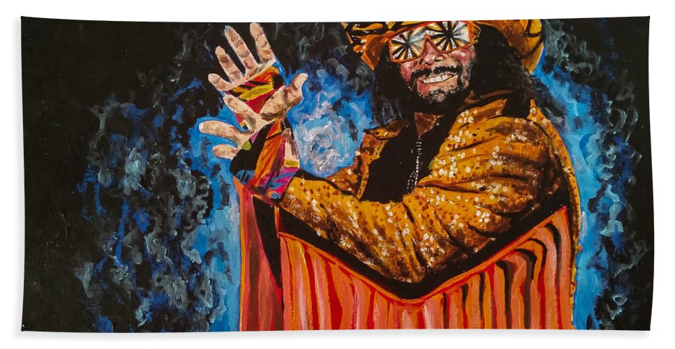 967x500 Macho Man Randy Savage Beach Towel For Sale By Joel Tesch - Macho Man Randy Savage Painting