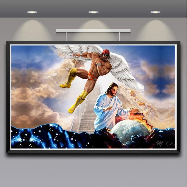 640x640 Macho Man Randy Savage Jesus Poster Wall Art Silk Poster Or Canvas - Macho Man Randy Savage Painting