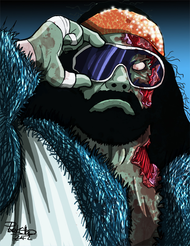 612x792 Macho Man Zombie By Porkchop Art - Macho Man Randy Savage Painting