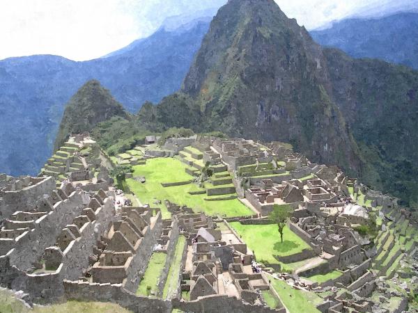 600x450 Machu Picchu Oil Painting Render - Machu Picchu Painting