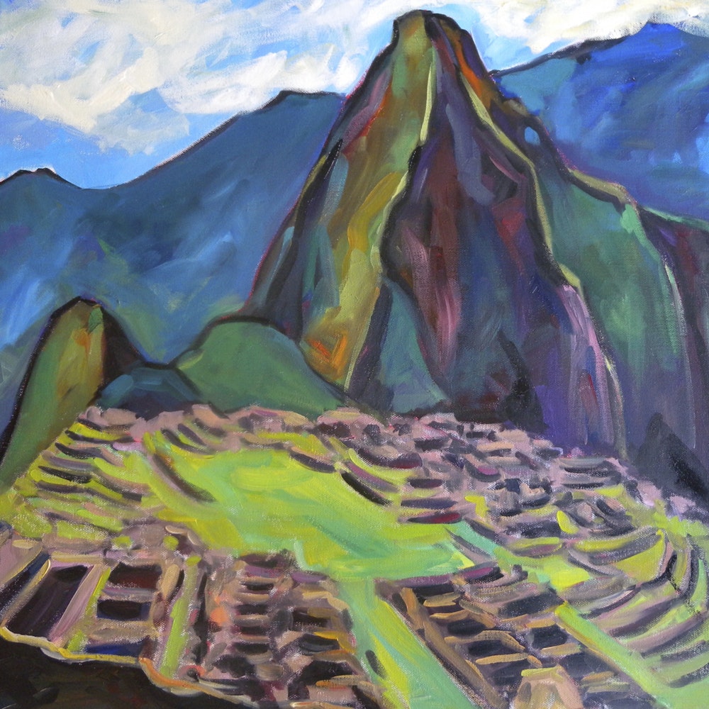 1000x1000 Machupicchu By Artist Elizabeth Fraser, - Machu Picchu Painting