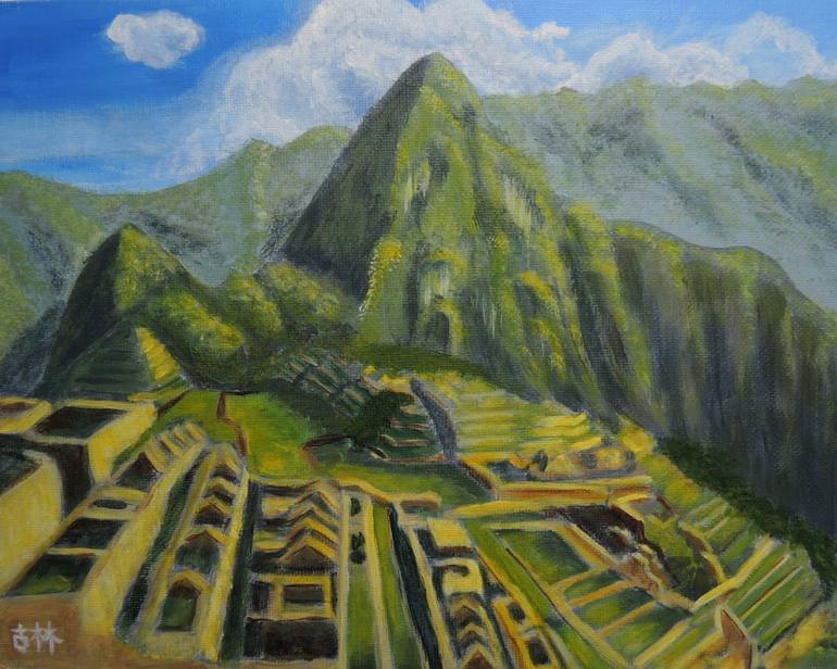 770x616 Saatchi Art Machu Picchu Painting By Julius Ku - Machu Picchu Painting