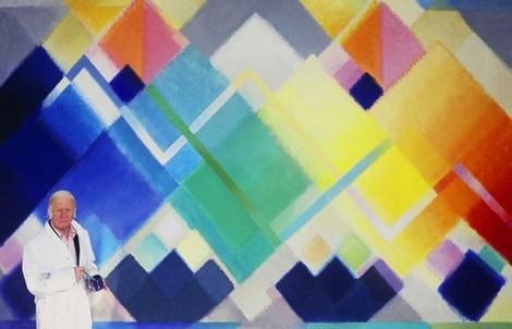 470x302 Heinz Mack With His Acrylic On Canvas Painting Rhythm, Colour - Mack Painting