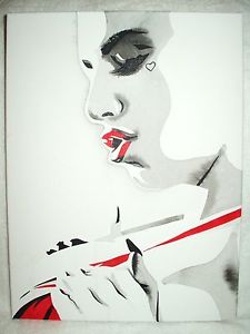 225x300 Canvas Painting Christy Mack H Bampw Art 16x12 Inch Acrylic Ebay - Mack Painting