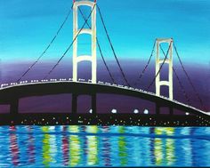 236x189 Winter Mackinac Bridge Photograph - Mackinac Bridge Painting