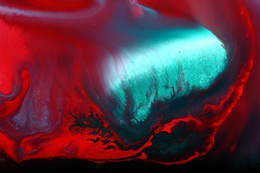 900x600 Red Abstract Road To Freedom Original Macro Photography By Kredart - Macro Painting