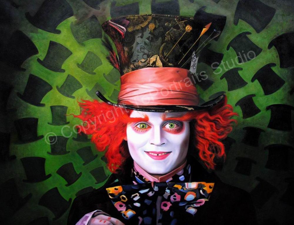 1000x766 Mad Hatter Johnny Depp Alice In Wonderland - Mad Hatter Painting
