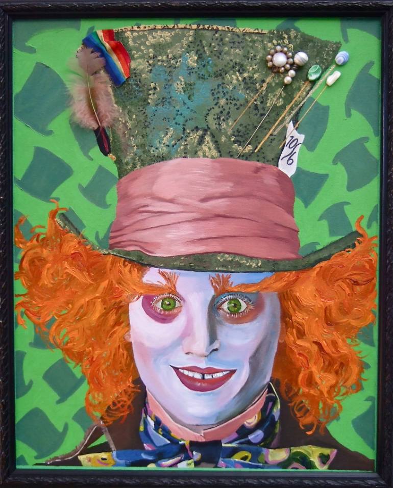 770x957 Saatchi Art Mad Hatter Painting By Peggy Dembicer - Mad Hatter Painting