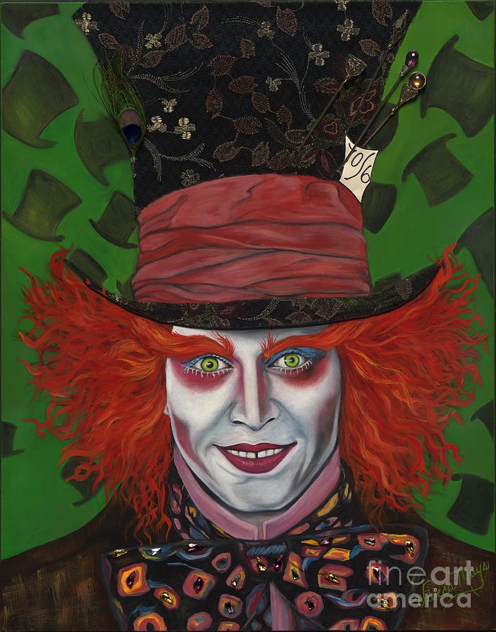 707x900 The Mad Hatter Painting By Viveca Mays - Mad Hatter Painting