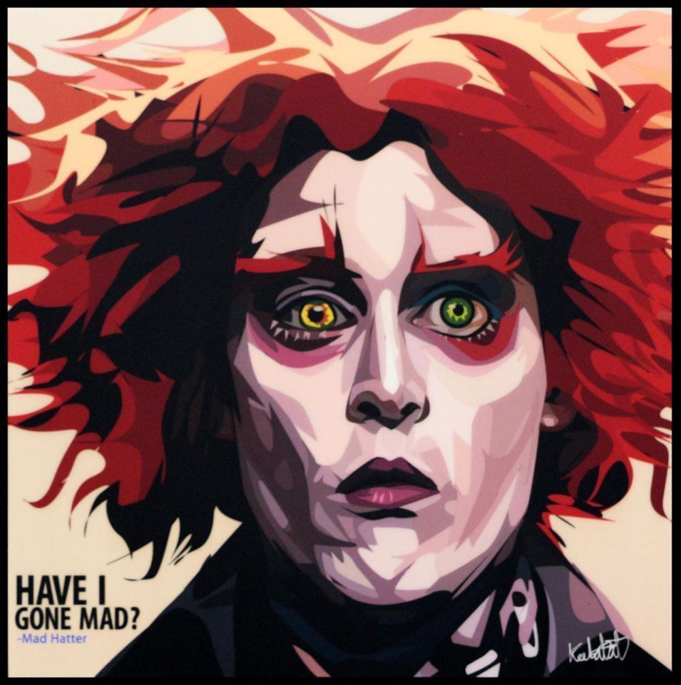 955x960 The Mad Hatter Canvas Quotes Wall Decals Photo Painting Framed Pop - Mad Hatter Painting