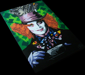 350x310 Johnny Depp Mad Hatter Painting - Mad Hatter Painting