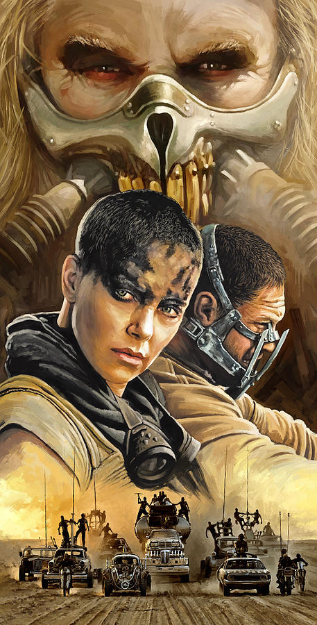 457x900 Mad Max Fury Roadrtwork Painting By Sheraz - Mad Max Painting