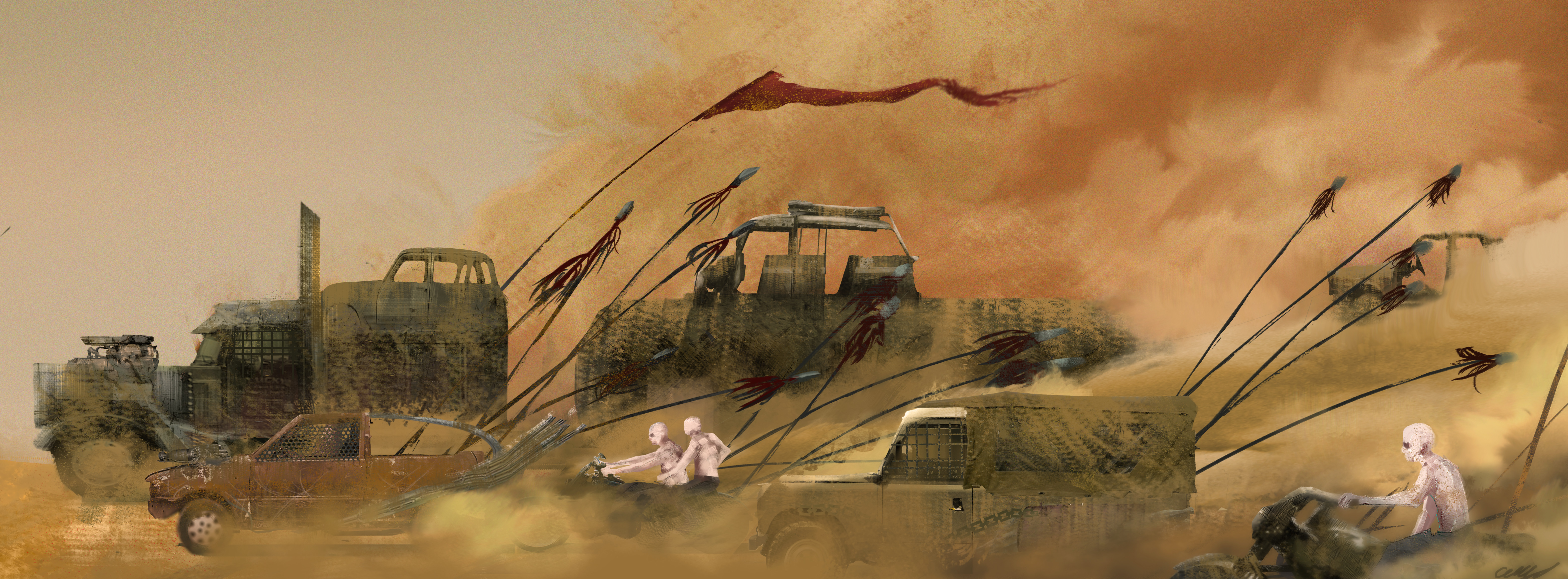 6276x2316 Mad Max Fury Road Fan Art By Marauder519 - Mad Max Painting