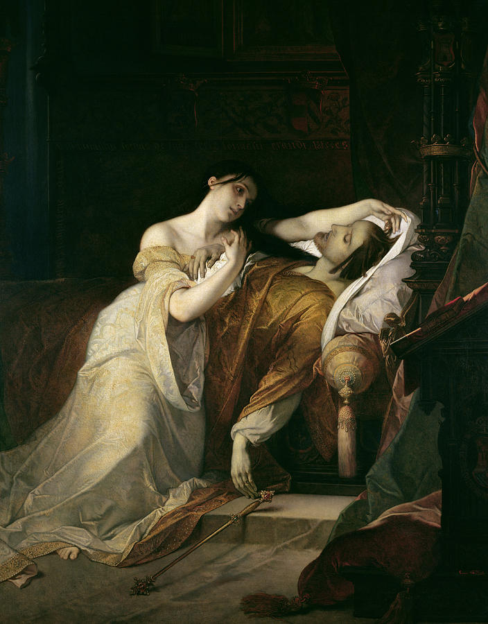 704x900 Joanna The Mad With Philip I The Handsome Painting By Louis Gallait - Mad Painting