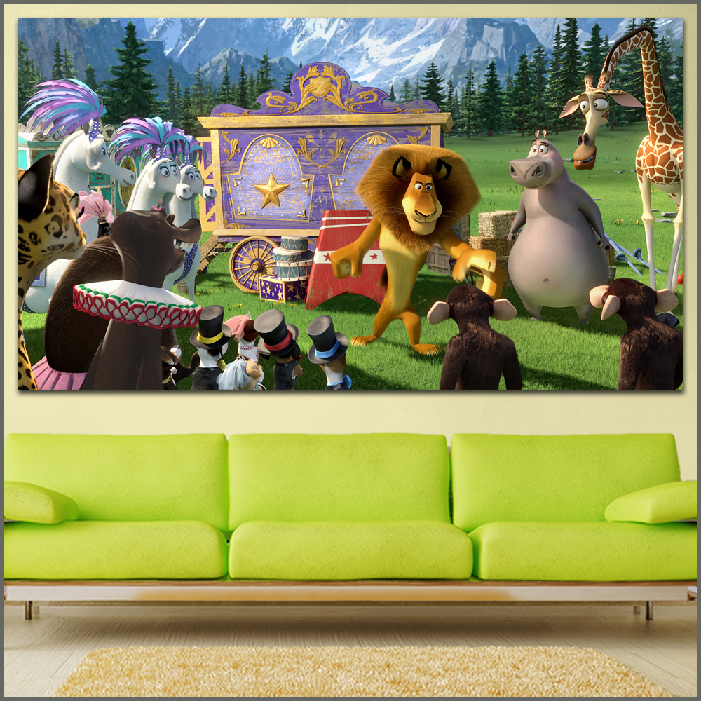 1000x1000 Large Size Oil Painting Madagascar Lions Wall Art Canvas Prints - Madagascar Painting