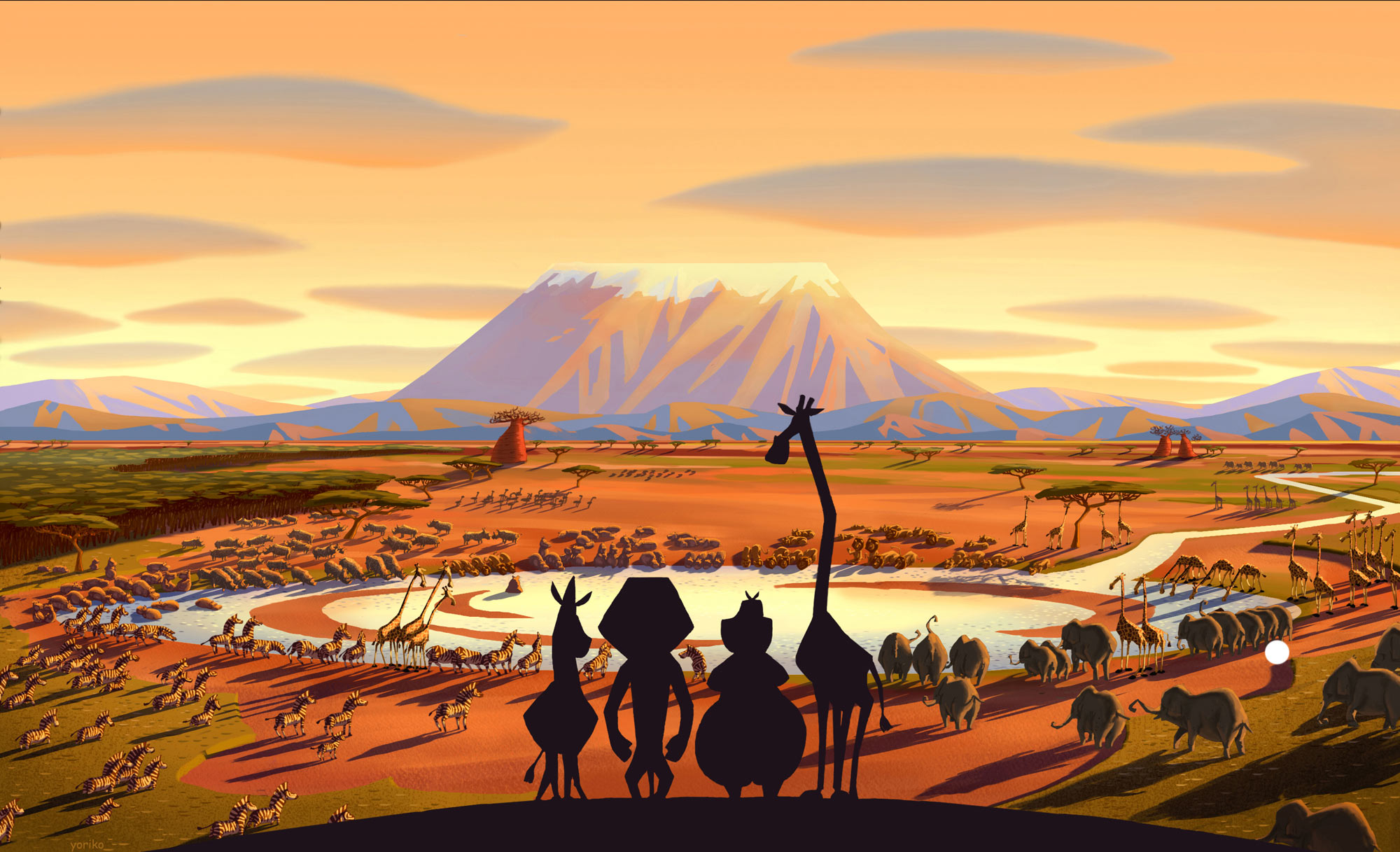 2000x1217 Madagascar Escape 2 Africa The Art Of Yoriko Ito - Madagascar Painting