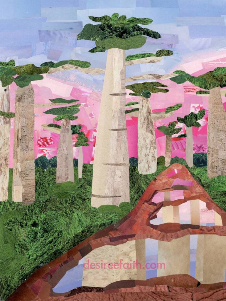 770x1024 Saatchi Art Baobab Trees In Madagascar Collage By Desiree Ramos - Madagascar Painting