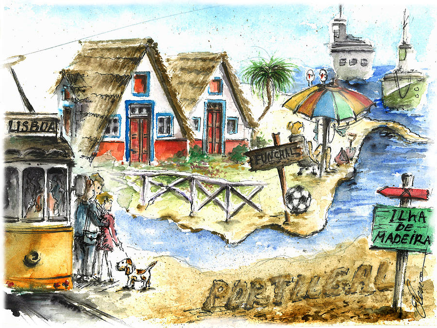 900x675 Madeira Island Painting By Elena Petrova Gancheva - Madeira Painting