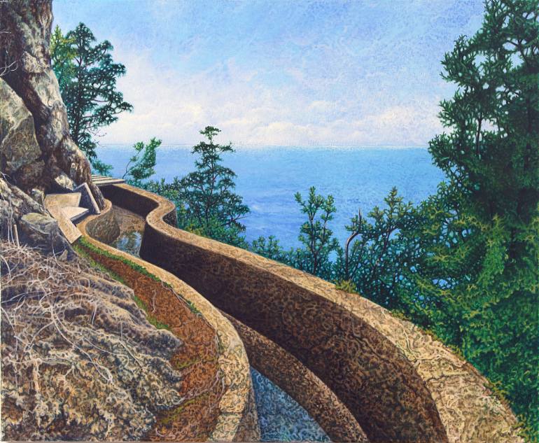 770x633 Saatchi Art Levada Do Poiso Ii [Above Calheta, Madeira] Painting - Madeira Painting