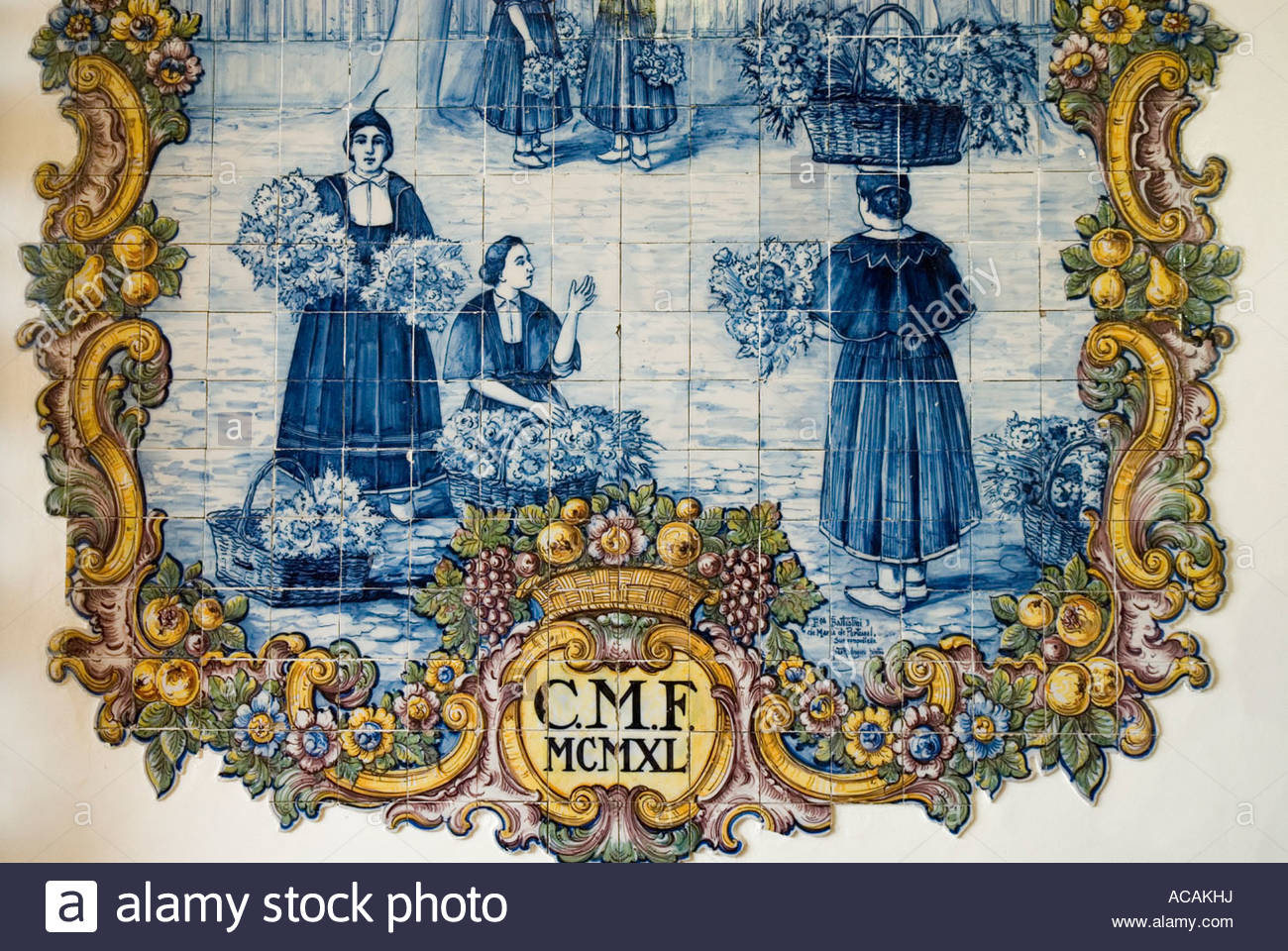 1300x960 Tile Painting, Funchal, Madeira, Portugal Stock Photo 13096253 - Madeira Painting