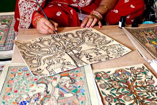 645x430 History Of Madhubani Paintings Will Leave You Amazed The Ethnic Soul - Madhubani Painting Designs