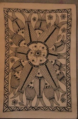 329x500 Madhubani Paintings On Handmade Paper - Madhubani Painting Designs