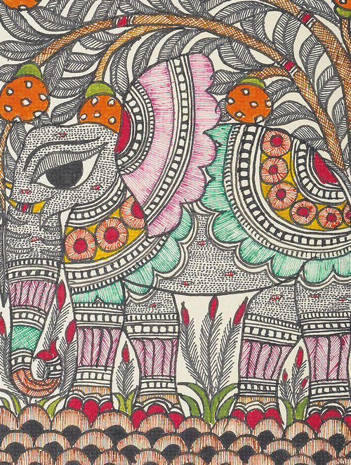 500x662 Buy Elephant Madhubani Painting Online - Madhubani Painting Designs