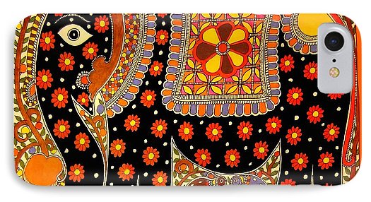 525x286 King's Elephant Madhubani Paintings Iphone 7 Case For Sale By - Madhubani Painting Images