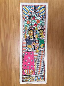 225x300 Original Madhubani Mithila Painting Two Belles Handmade Indian - Madhubani Painting Images