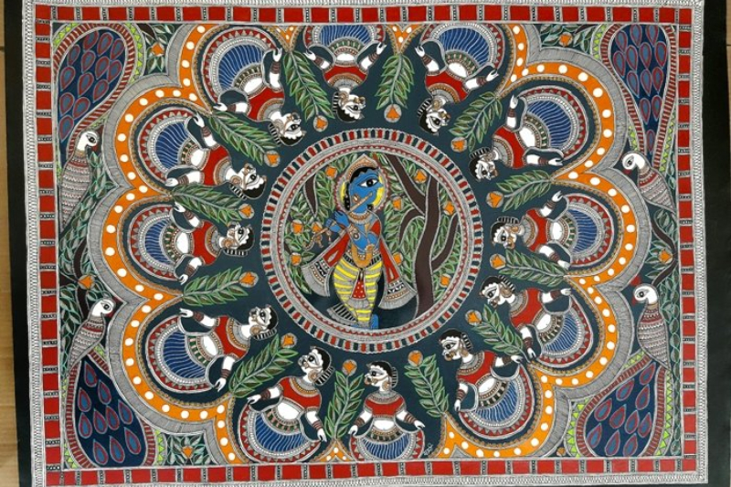 800x533 Watch Delightful Madhubani Paintings On Express Trains - Madhubani Painting Images