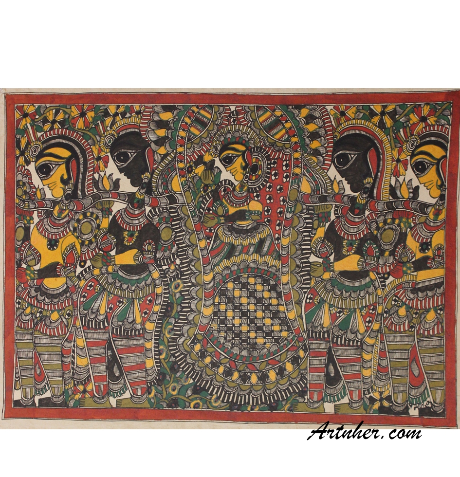 945x980 Palanquin Theme, Madhubani Painting, Buy - Madhubani Painting Online