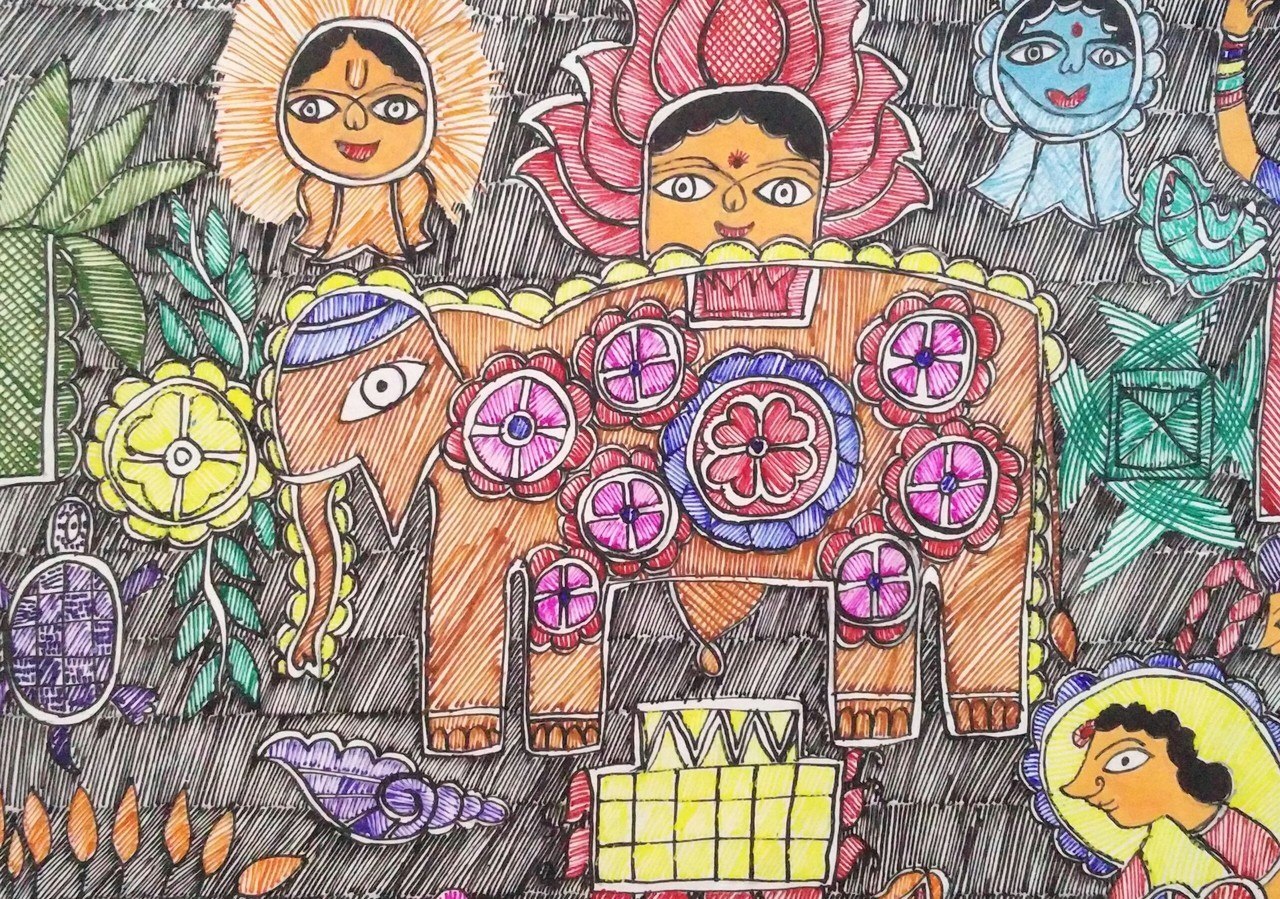 1280x899 Buy Kohbar Mithila Religious Madhubani Painting Handmade Painting - Madhubani Painting Online