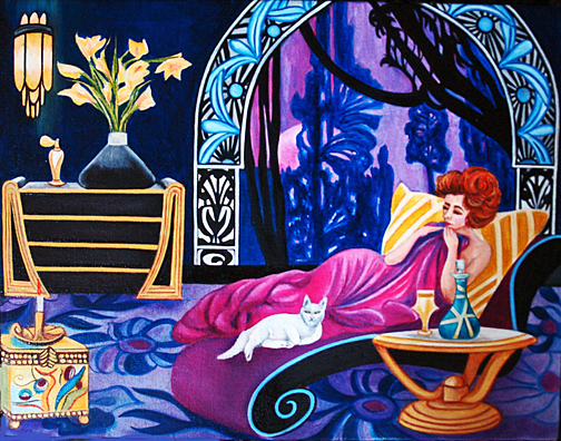 504x396 Midnight With Mucha, By K Madison Moore - Madison Painting