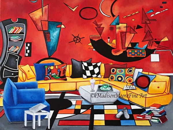 600x450 Studying With Kandinsky Oil Painting By K Madison Moore By Artist - Madison Painting