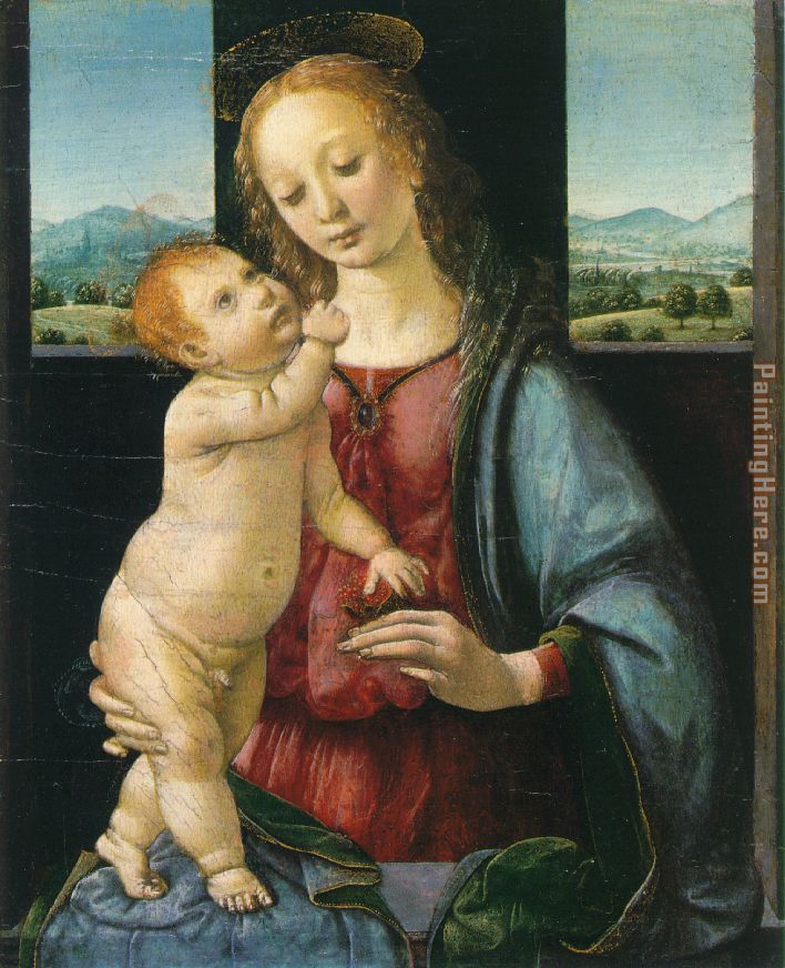 708x872 Leonardo Da Vinci Madonna And Child With A Pomegranate Painting - Madonna And Child Painting