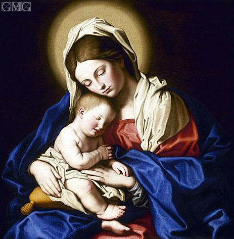 463x473 Madonna And Child Sassoferrato Painting Reproduction 4029 - Madonna And Child Painting